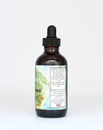 Brown glass tincture bottle with dropper and herbal supplement label for men's wellness